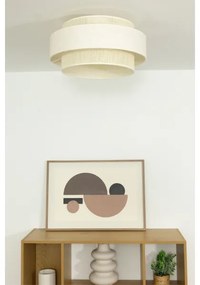 Stropné svietidlo BOHO 1×E27/60W/230V, priemer 40 cm, krémové/juta