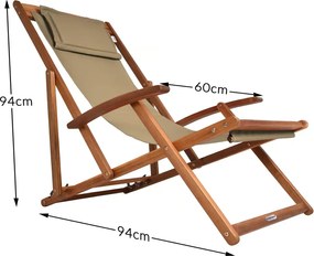 Záhradné lehátko SIENA, 94x60x94cm, béžová Jurhan