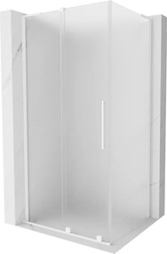 Mexen Velar L, sprchový kút s posuvnými dverami 100 x 110 cm, 8mm sklo námraza, biela matná, 871-100-110-33-20