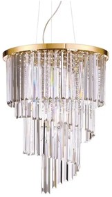 Ideal Lux - Krištáľový luster na lanku CARLTON 12xE14/40W/230V pr. 50 cm zlatá