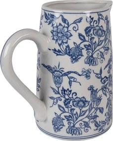Porcelánový džbán s modrými kvetmi - 21*13*21 cm