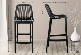 Plastová barová stolička DS10778434 - Čierna