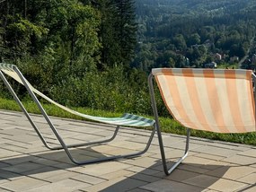 Súprava 2 ks skladacích plážových ležadiel SAND, svetlozelené pruhy