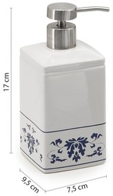 GEDY CX8189 Cixi dávkovač mydla na postavenie, porcelán, biela/modrá