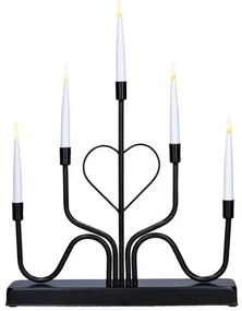 Solight LED kovový svietnik, 5x LED, 40 cm, 2x AA