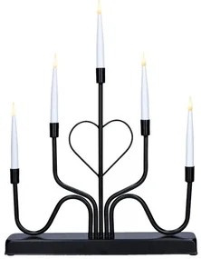 Solight LED kovový svietnik, 5x LED, 40 cm, 2x AA