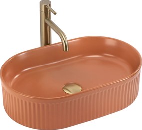 Rea Vanda, umývadlo na dosku 490x310x130 mm, oranžová matná, REA-U6377