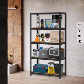 ModernHome Kovový úložný regál 180x90x30 cm - 5 políc, 875 kg ModernHome