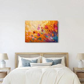 Obraz - Maľba farebných kvetov (90x60 cm)