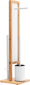 Tutumi REA - Bambusový kúpeľňový stojan na toaletný papier a kefu, White 321502, HOM-04000
