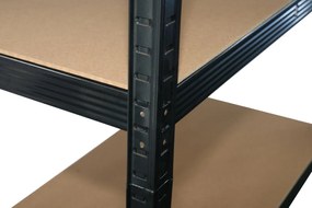 Kovový regál BestBerg BBMS-30B / 120 x 180 x 45 cm / 5 políc / čierna / hnedá