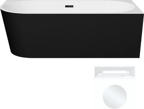 Besco Akrylátová voľne stojaca rohová vaňa Zoya BW 150x75 (170x80) biela/čierna BESCO-Typ výpuste: Click-Clack s prepadom, grafit, BESCO-Rozmery: 150…