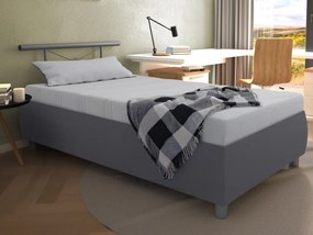 Posteľ s matracom Caribic 110x200 cm, svetlo šedá/šedá látka