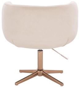 LuxuryForm DESIGN Kreslo MONTANA VELUR na zlatom kríži - krémové