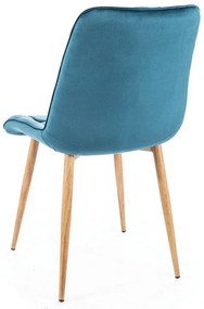 Jedálenská stolička Chic D Velvet, tyrkysová