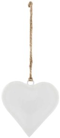 Závesná dekorácia biele srdce, 15 cm