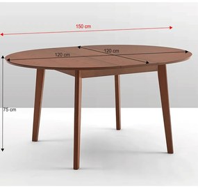 Kondela Jedálenský stôl, rozkladací, buk merlot, priemer 120 cm, ALTON