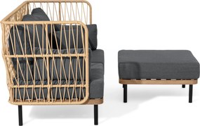 Pohodlná záhradná pohovka s vysokým operadlom