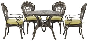 Záhradný stôl a 4 stoličky SAPRI hnedá Beliani