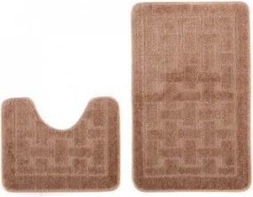 Sada kúpeľňových koberčekov MONO 1039 camel 3305 2PC KRATKA