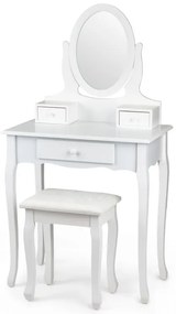Toaletný stolík s oválnym zrkadlom | + stolička