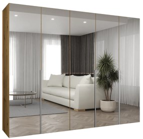 Šatníková skriňa 250 cm Alice 3 (dub artisan + kašmír). Akcia -20%. Vlastná spoľahlivá doprava až k Vám domov. 1126235