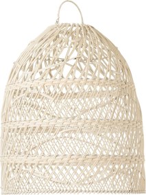 Závesné biele ratanové tienidlo Hane - Ø 40 * 44 cm / E27
