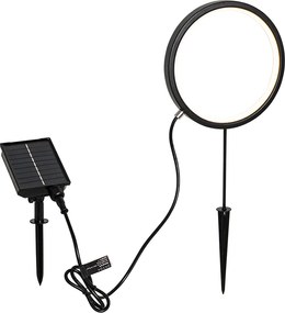 Bodové svetlo čierne 50 cm vrátane nabíjateľnej a solárnej LED IP65 - Adalind