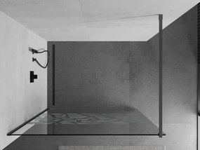 Mexen Kioto, sprchová zástena Walk-In 100 x 200 cm, 8mm číre sklo biely vzor, grafitový profil, 800-100-101-95-85
