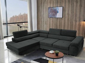 Rohová sedacia súprava Ascend L (sivočierna) (L). Akcia -20%. Vlastná spoľahlivá doprava až k Vám domov. 1061854