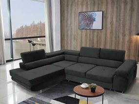 Rohová sedacia súprava Ascend L (sivočierna) (L). Akcia -20%. Vlastná spoľahlivá doprava až k Vám domov. 1061854