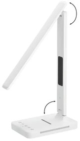 LED Stm. lampa s bezdr. nab. QI, displejom a USB portom LED/7W/230V 3000-6000K