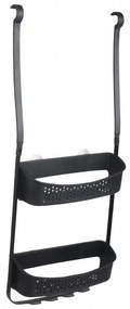 Erga Wiki, kúpeľňový kôš, závesný organizér 30x72 cm s prísavkami, čierna matná, ERG-YKA-CH.WIKI-BLK
