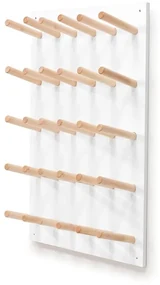 Nástenný stojan na topánky PERO, 15 párov topánok, 660x195x1025 mm, biela