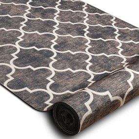 Protišmykový behúň LOTUS CLOVER 60923 hnedý