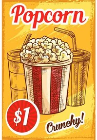 Ceduľa Restaurant Menu - Popcorn