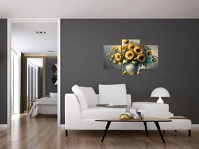 Obraz – Váza so slnečnicami (90x60 cm)