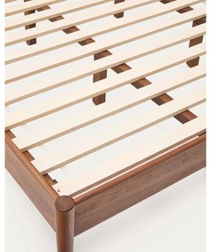 Tmavohnedá dvojlôžková posteľ s roštom 160x200 cm Elan – Kave Home