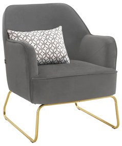 Sivé zamatové kreslo Joshua - Støraa