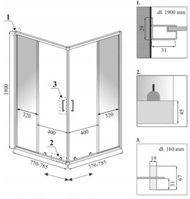 Calani Vito, sprchovací kút s posuvnými dverami 80 (dvere) x 80 (dvere) x 190 cm, 5/4 mm číre sklo, čierny profil, CAL-K6002