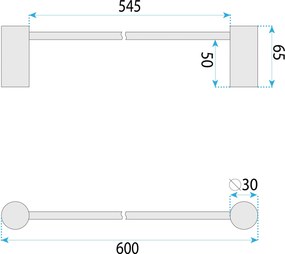 Rea Prism, kúpeľňový vešiak na uteráky 60cm, 9703, zlatá matná, REA-98034