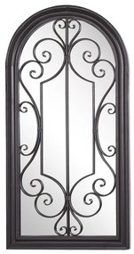 Nástenné zrkadlo kovové 50 x 98 cm čierne CAMPEL Beliani