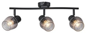 Prezent 14102 - Bodové svietidlo OASIS 3xE27/60W/230V čierna/dymová