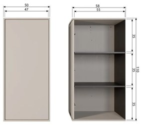 Krémová modulárna skriňa z borovicového dreva 50x110 cm Daily – vtwonen