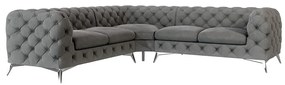 Sivá zamatová rohová pohovka Chelsea – Ropez