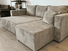 Tmavomodrá rohová pohovka SMART COSARO, obojstranná + 2 vankúšiky ZADARMO
