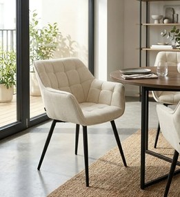 Elegantná čalúnená stolička s podpierkami rúk Jarine - 63*62*80 cm
