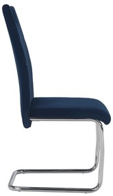 Kondela Jedálenská stolička, modrá Velvet látka/svetlé šitie, ABIRA NEW