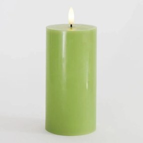 SIRIUS Vosková LED svíčka Sille, jablkově zelená, 7,5 x 15 cm