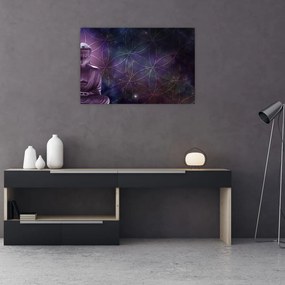 Obraz - Budha s kvetmi života (90x60 cm)